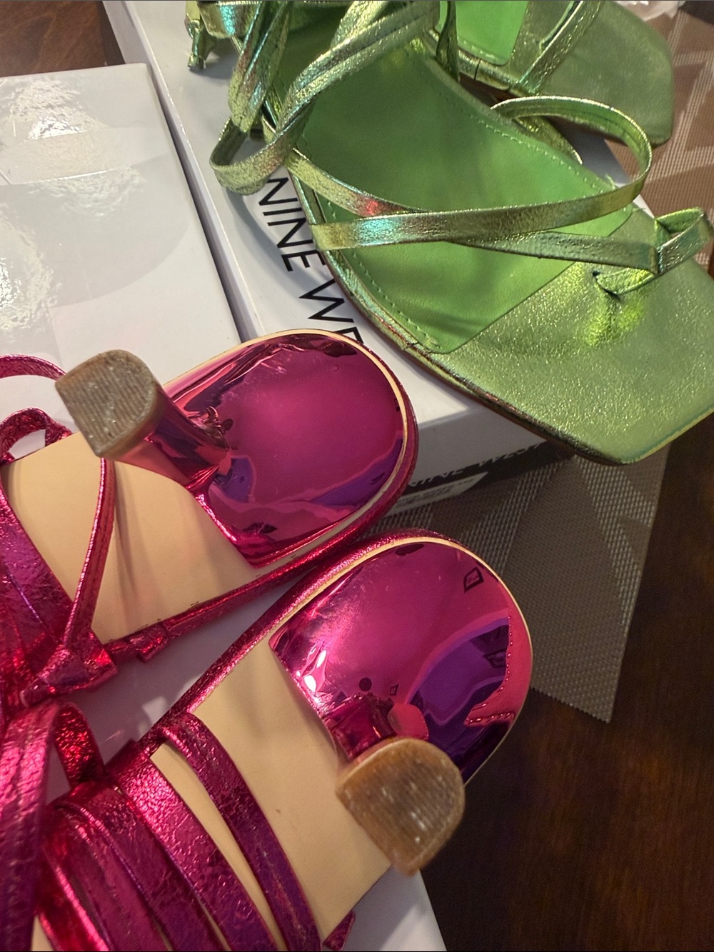 Nine West PINA3 Metallic Strappy Sandals - Picture 9 of 16